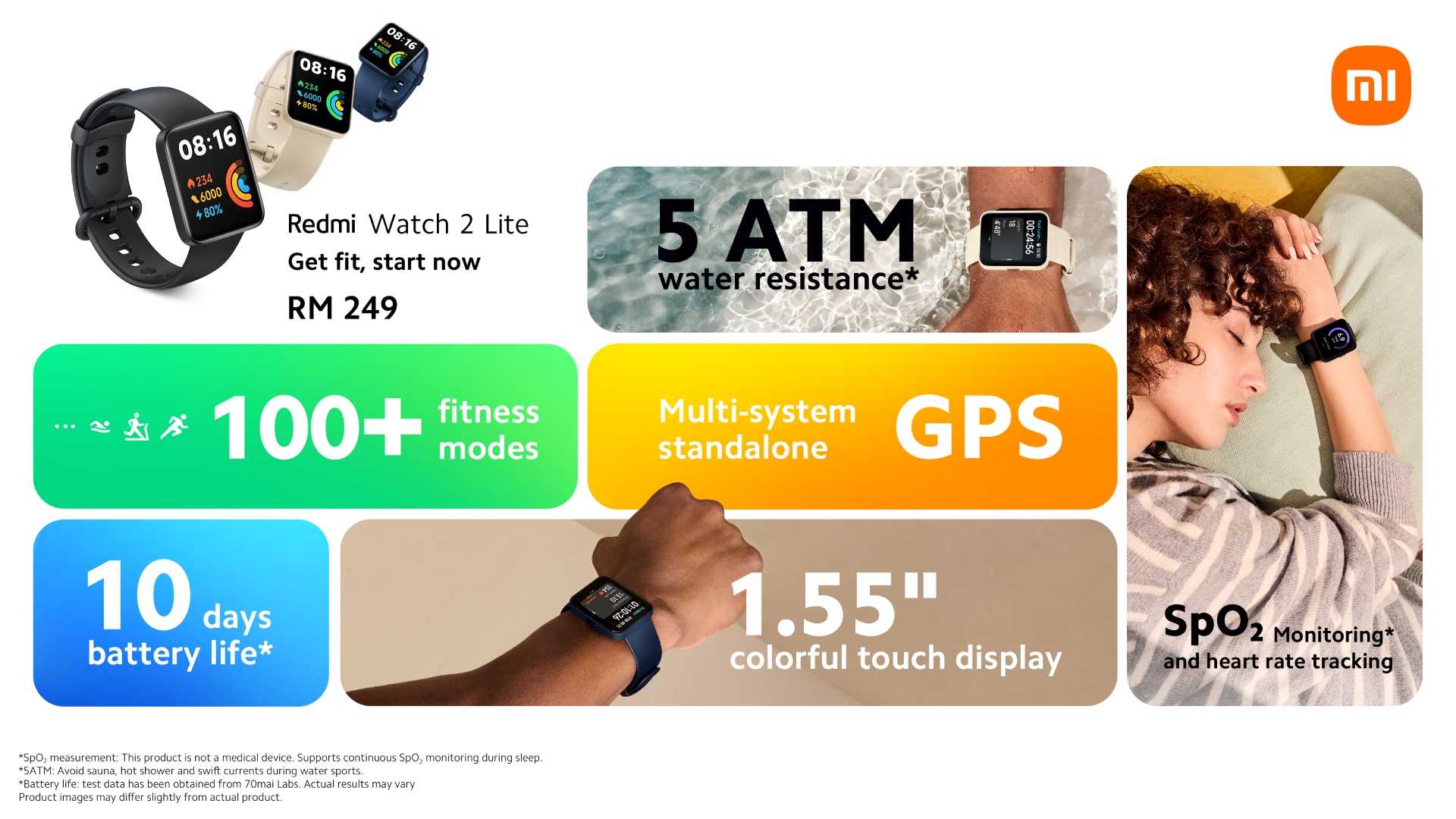  Xiaomi Redmi Watch 2 Lite, 1.55 Colorful Touch